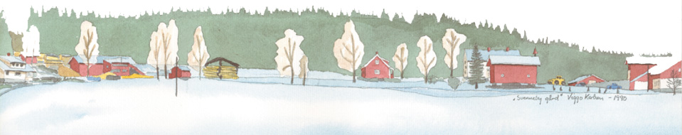 Akvarellmaleri av Svenneby Gård, Av Viggo Karlsen, 1990